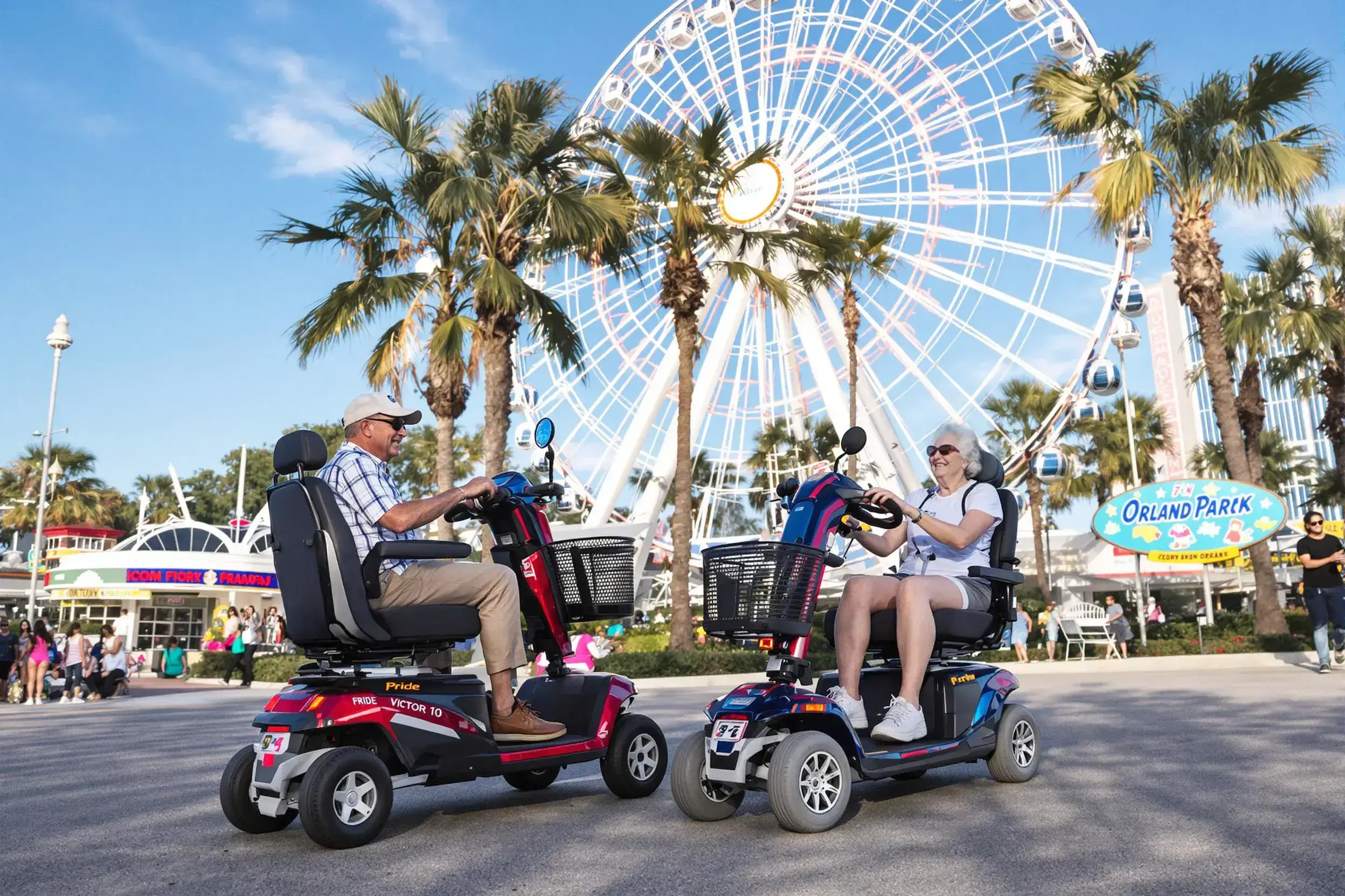 Un día de ocio en ICON Park es imprescindible para unas vacaciones completas en Orlando. Los viajeros con necesidades de accesibilidad pueden disfrutar del Orlando Eye, muchas actividades y una variedad de restaurantes. Cloud of Goods ofrece alquiler de scooters con entrega rápida en ICON Park.